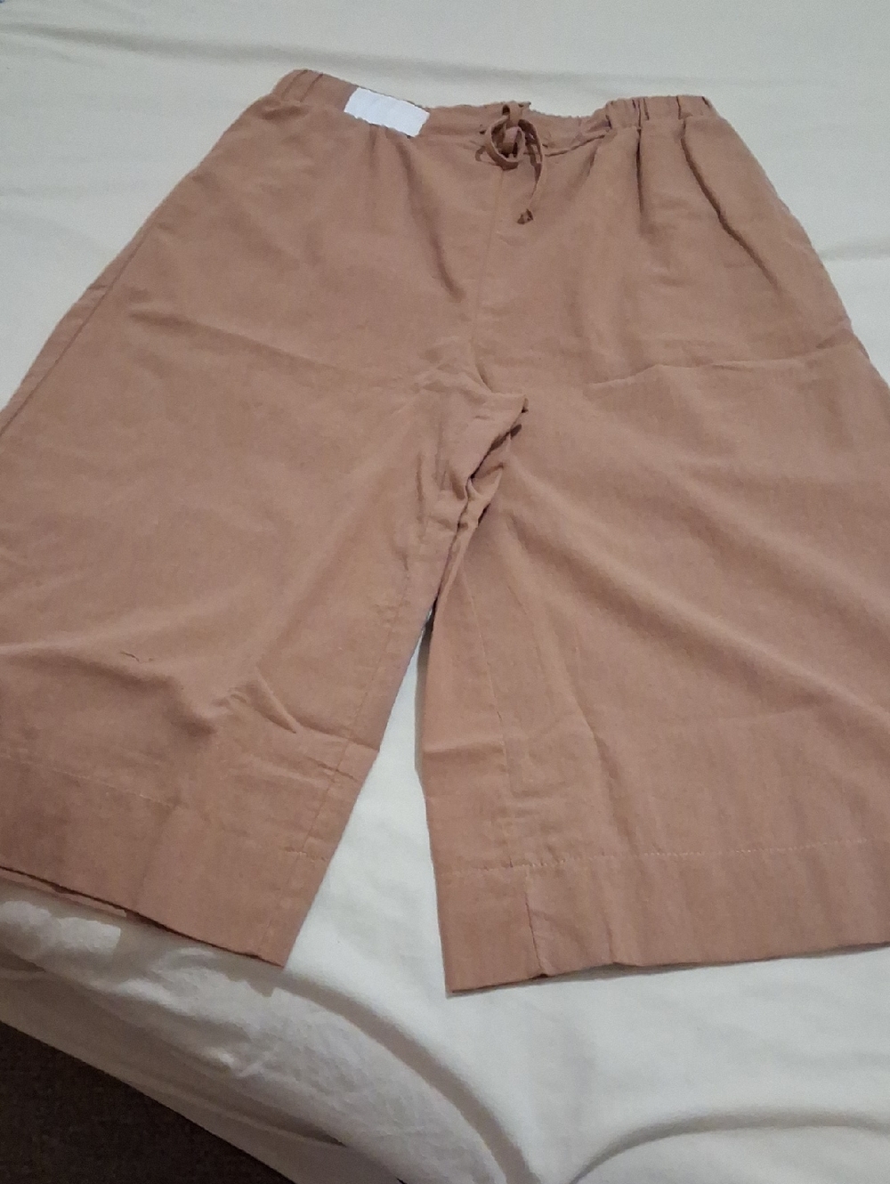Wide Leg Women’s CULOTTE Pants in Light Brown - Comfortable Casual Style MED
